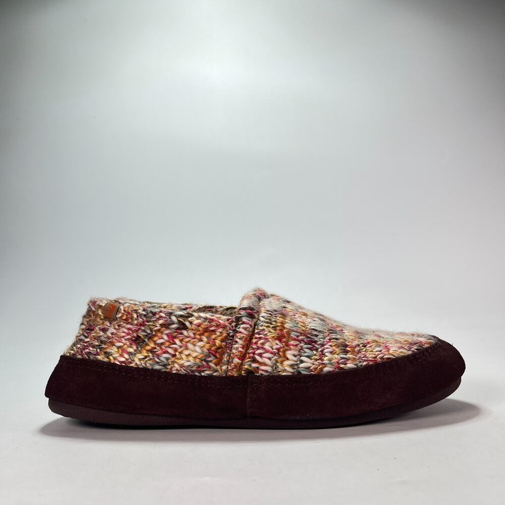 Acorn Sunset Cable Knit Indoor Outdoor Slip On Moccasin Slippers Women's Sz 10.5